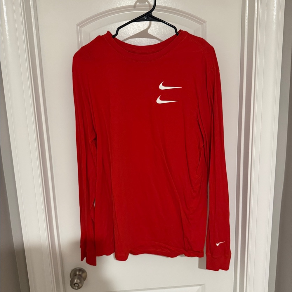 Nike Red Long Sleeve Top with White Logo